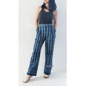 DaYoki Indigo High-Rise Natural indigo casual straight cotton boho pants